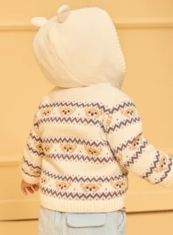 Sergent Major Pull, Gilet & Cardigan-Gilet &agrave; capuche jacquard animaux