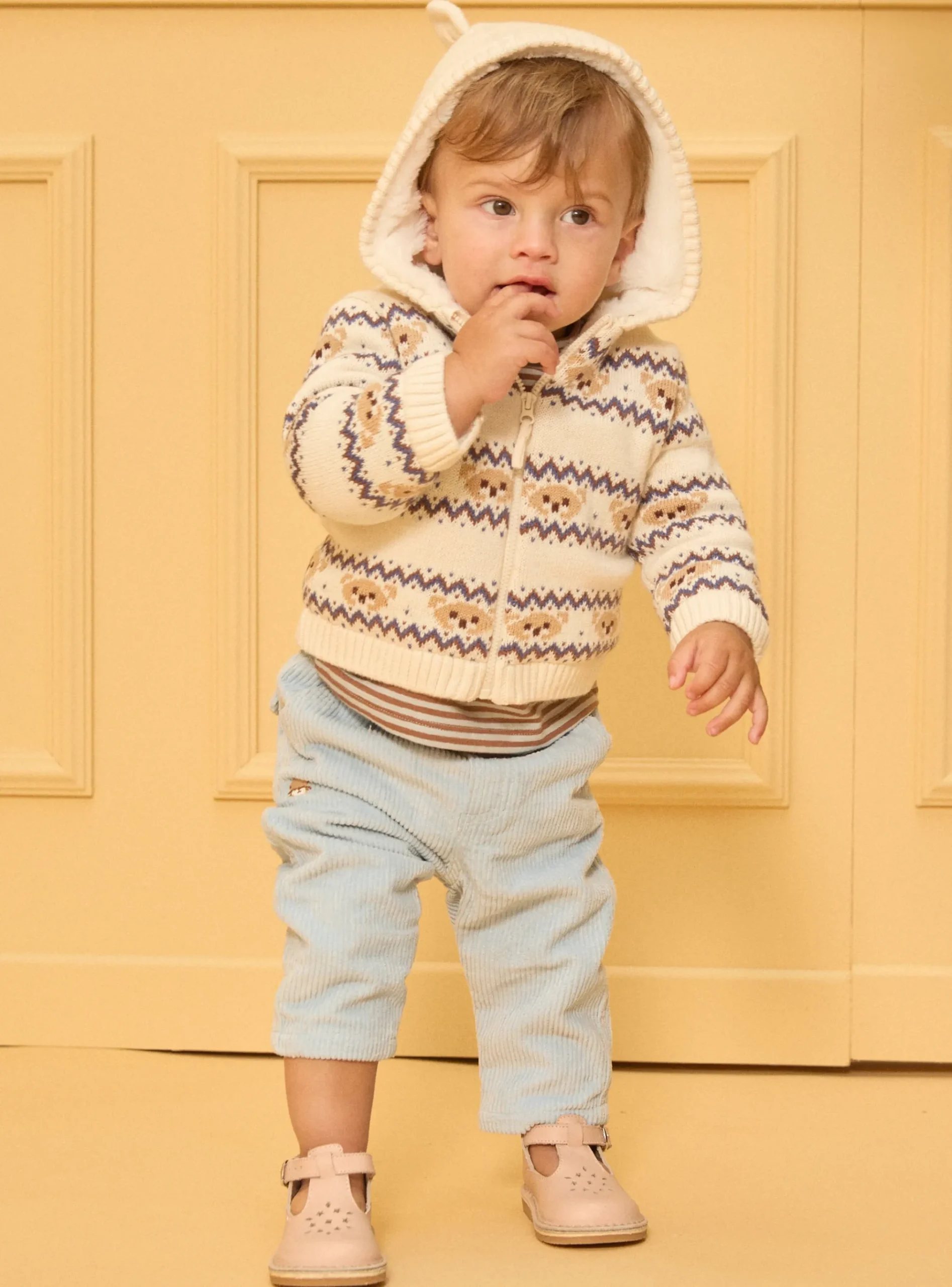 Sergent Major Pull, Gilet & Cardigan-Gilet à capuche jacquard animaux