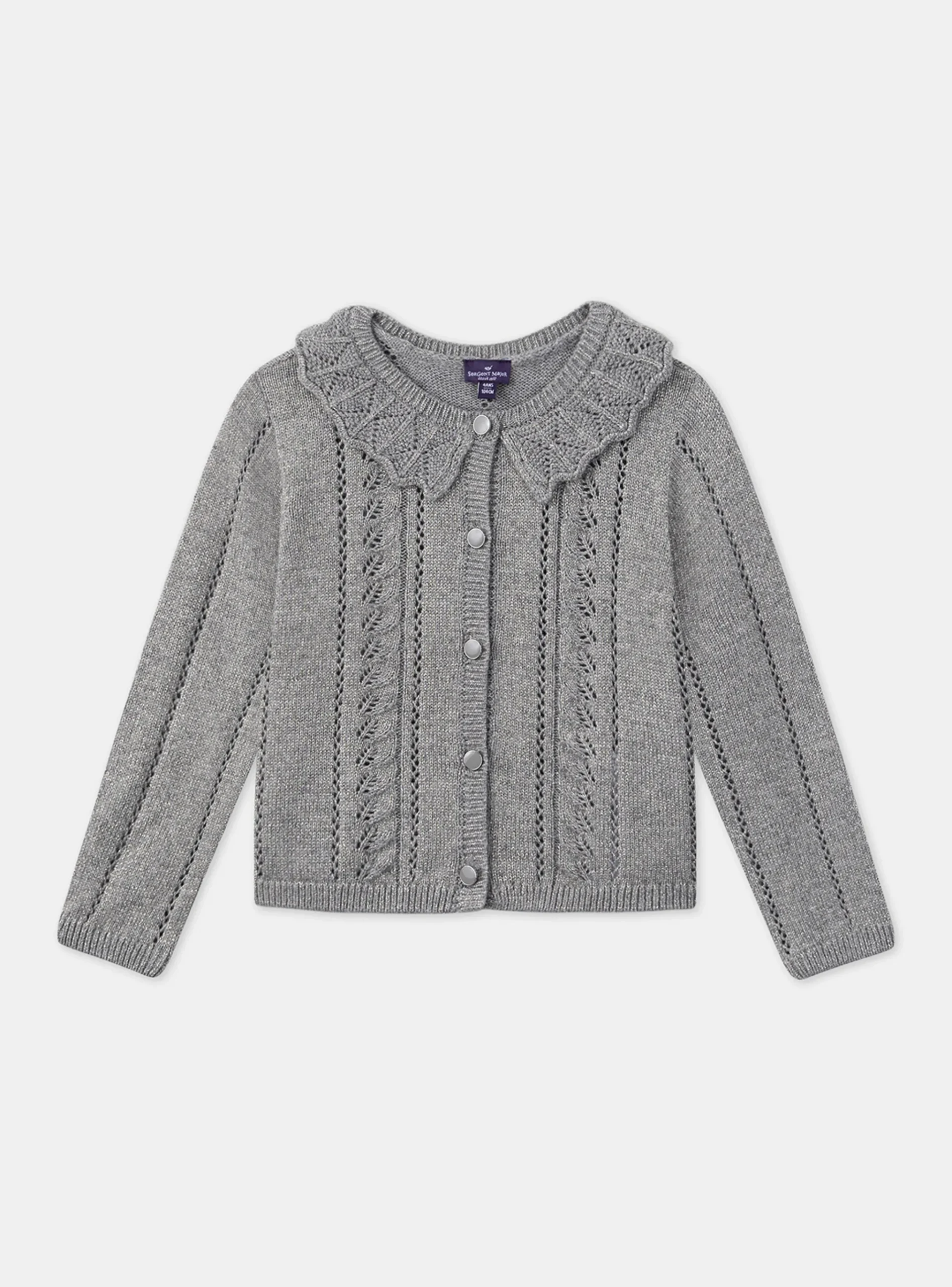 Sergent Major Pull, Gilet & Cardigan-Gilet argenté ajouré