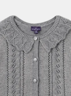 Sergent Major Pull, Gilet & Cardigan-Gilet argenté ajouré