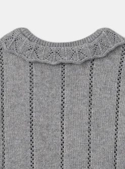 Sergent Major Pull, Gilet & Cardigan-Gilet argenté ajouré