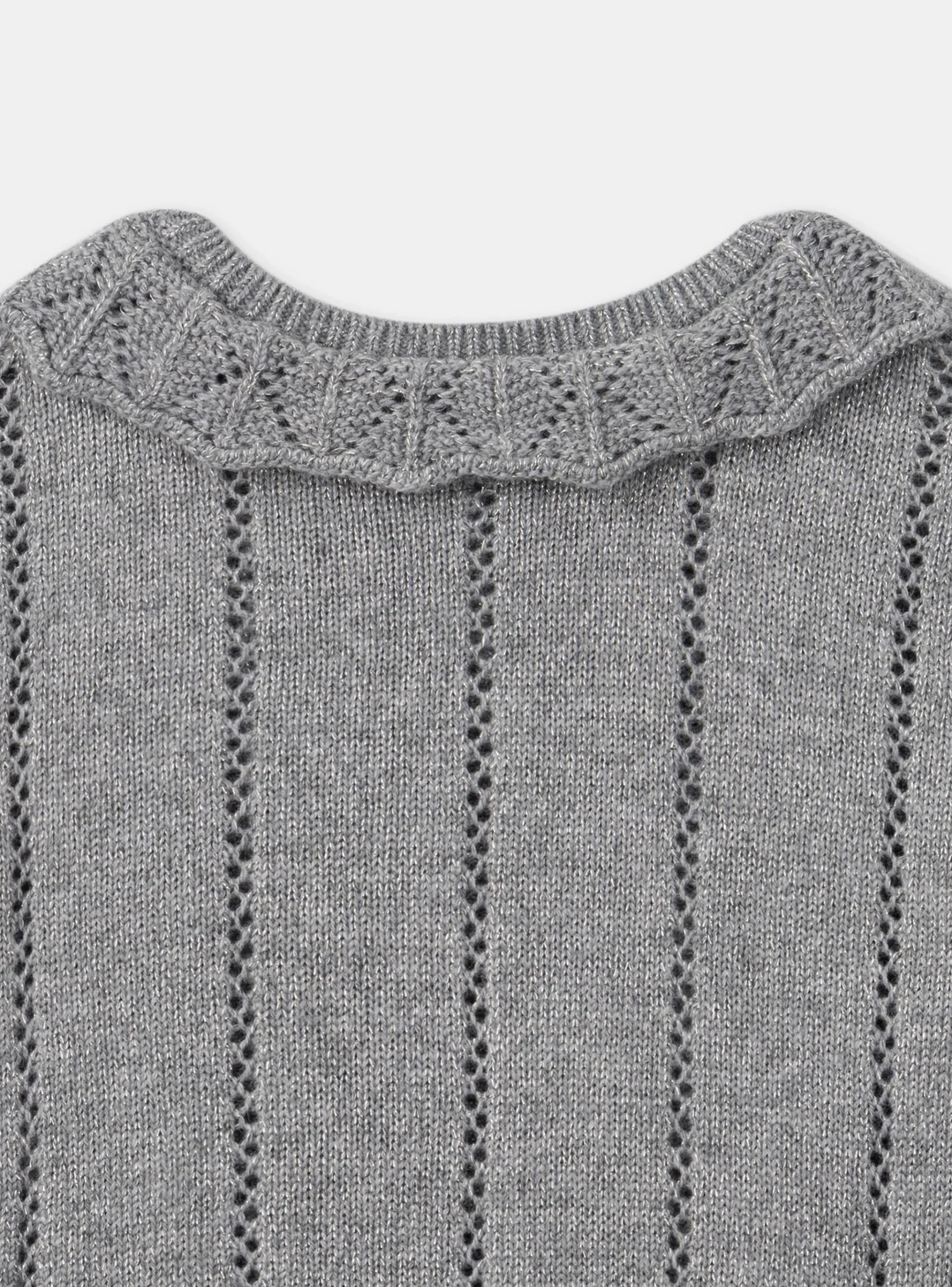 Sergent Major Pull, Gilet & Cardigan-Gilet argenté ajouré