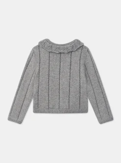Sergent Major Pull, Gilet & Cardigan-Gilet argenté ajouré