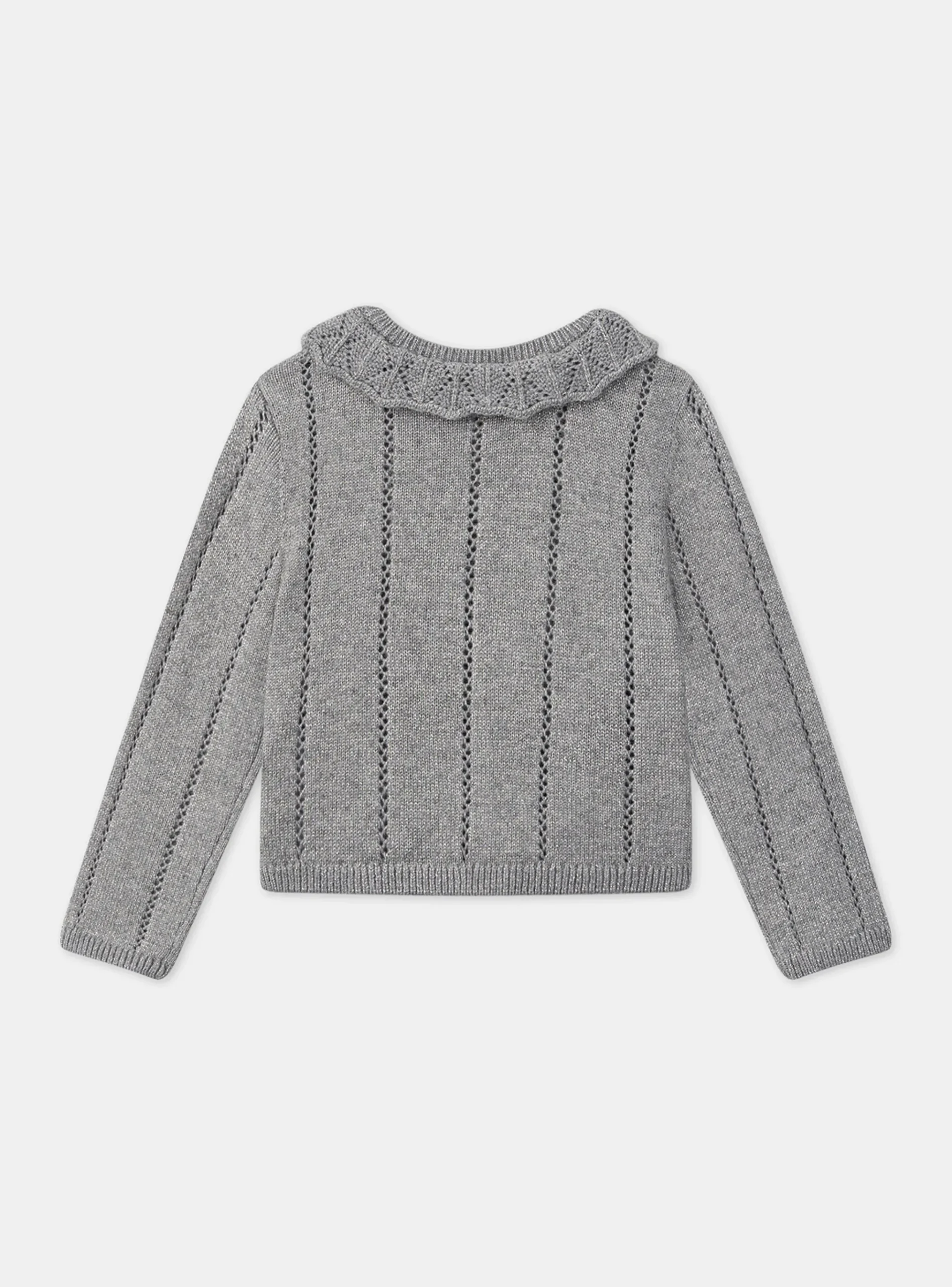 Sergent Major Pull, Gilet & Cardigan-Gilet argenté ajouré