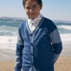 Sergent Major Pull, Gilet & Sweat-Gilet bleu &agrave; manches longues contenant du cachemire