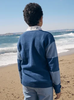 Sergent Major Pull, Gilet & Sweat-Gilet bleu &agrave; manches longues contenant du cachemire