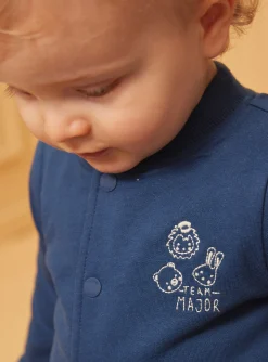 Sergent Major Pull, Gilet & Cardigan-Gilet bleu et &eacute;cru r&eacute;versible