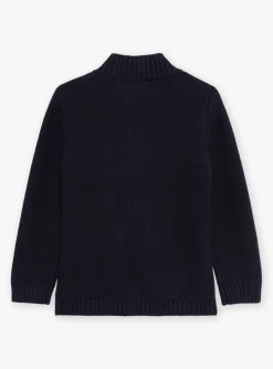 Sergent Major Pull, Gilet & Sweat-Gilet bleu marine en grosse maille