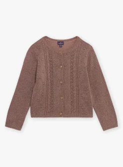 Sergent Major Pull, Gilet & Cardigan-Gilet bois de rose en maille ajour&eacute;e