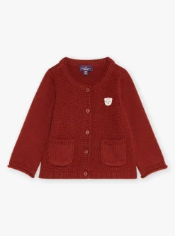 Sergent Major Pull, Gilet & Cardigan-Gilet bordeaux &agrave; manches longues