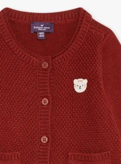 Sergent Major Pull, Gilet & Cardigan-Gilet bordeaux &agrave; manches longues