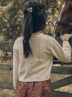 Sergent Major Pull, Gilet & Cardigan-Gilet &eacute;cru &agrave; manches longues