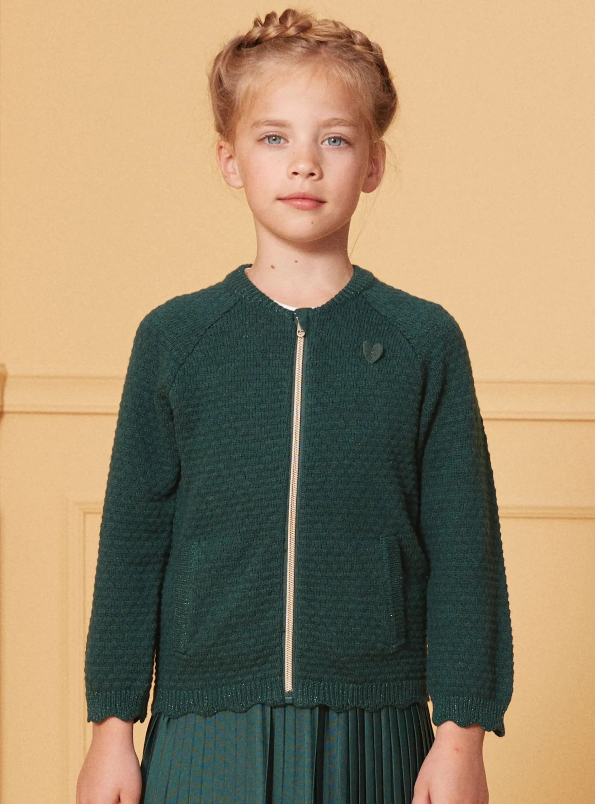 Sergent Major Pull, Gilet & Cardigan-Gilet en maille vert