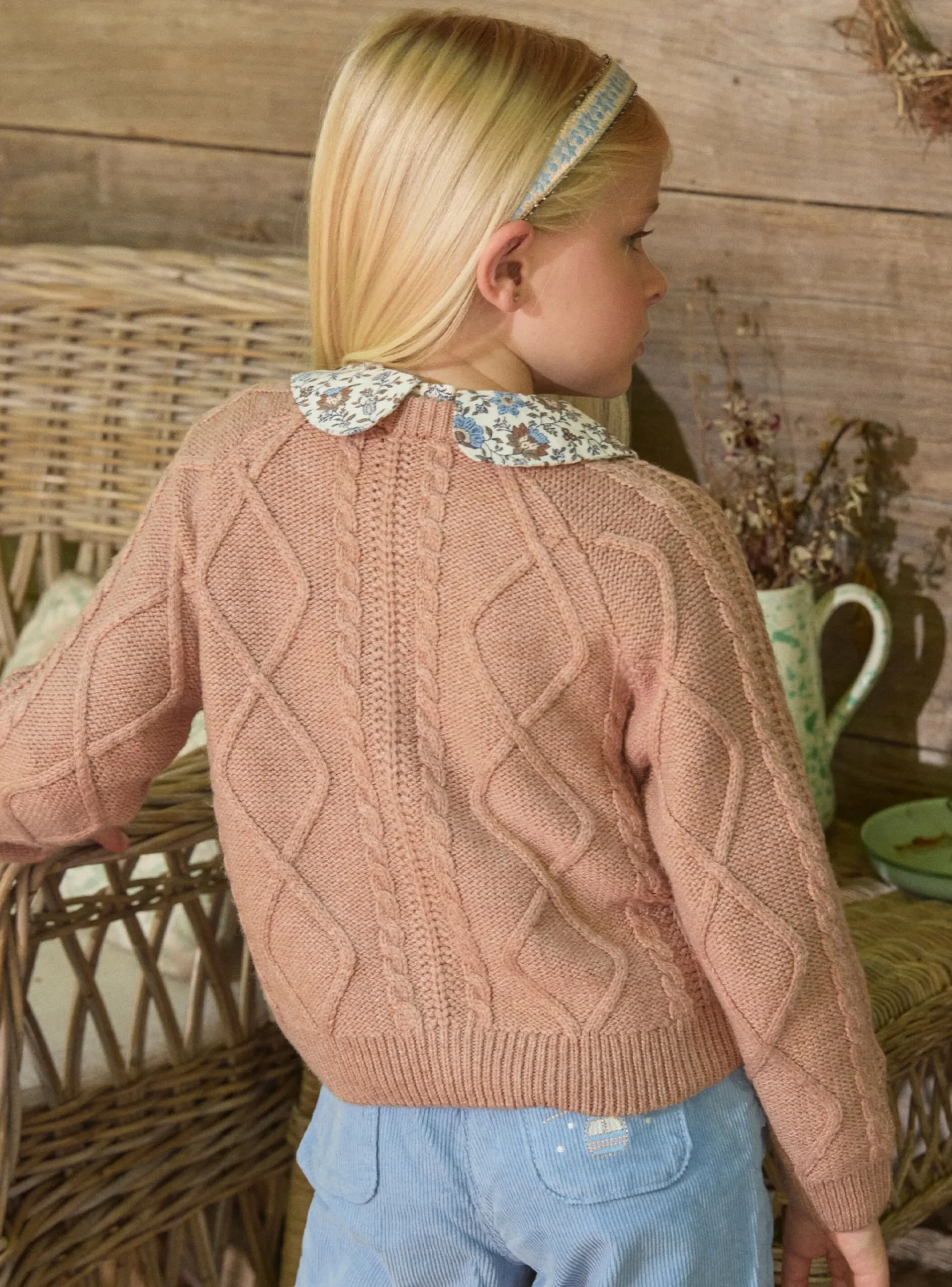 Sergent Major Pull, Gilet & Cardigan-Gilet maille torsadée