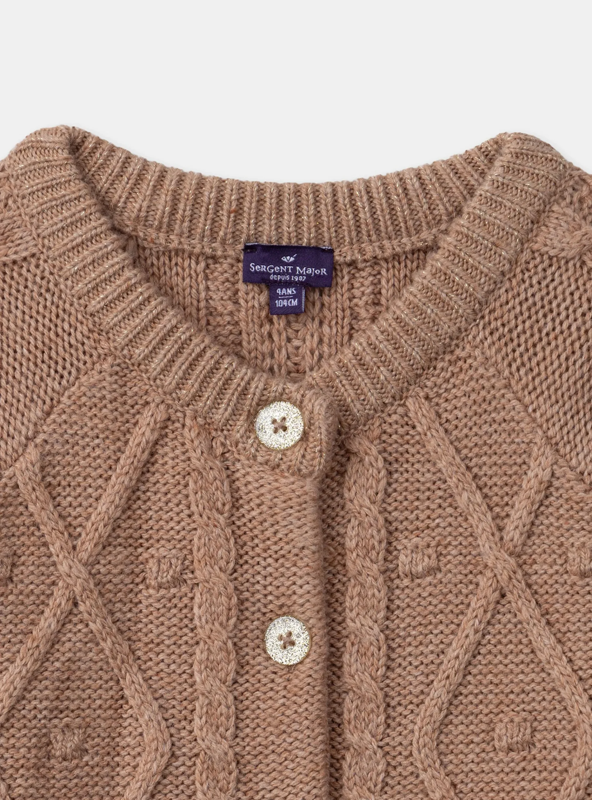 Sergent Major Pull, Gilet & Cardigan-Gilet maille torsadée