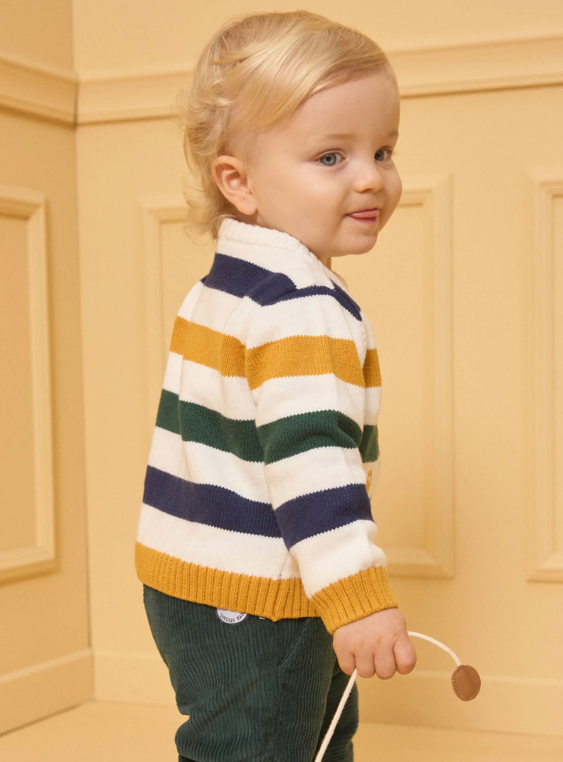 Sergent Major Pull, Gilet & Cardigan-Gilet rayé patchs animaux