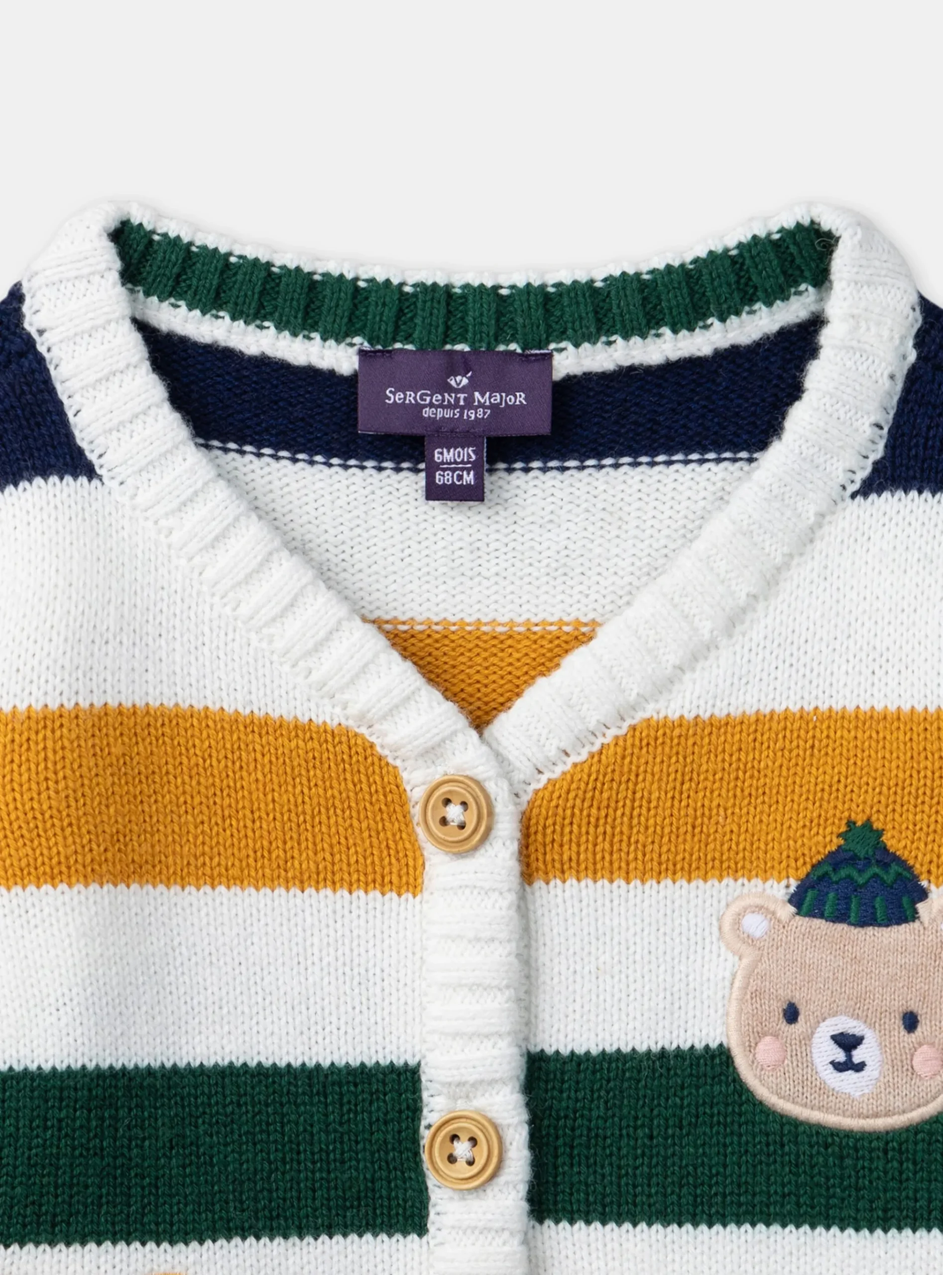 Sergent Major Pull, Gilet & Cardigan-Gilet rayé patchs animaux
