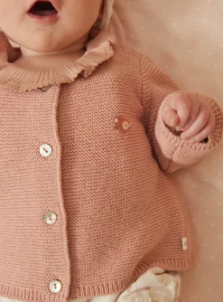 Sergent Major Veste & Cardigan-Gilet rose ancien en point mousse