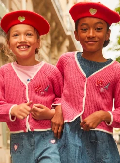 Sergent Major Pull, Gilet & Cardigan-Gilet rose pétunia en tricot