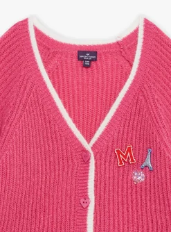 Sergent Major Pull, Gilet & Cardigan-Gilet rose p&eacute;tunia en tricot