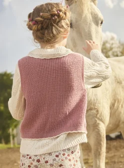 Sergent Major Pull, Gilet & Cardigan-Gilet sans manches &agrave; fleurs