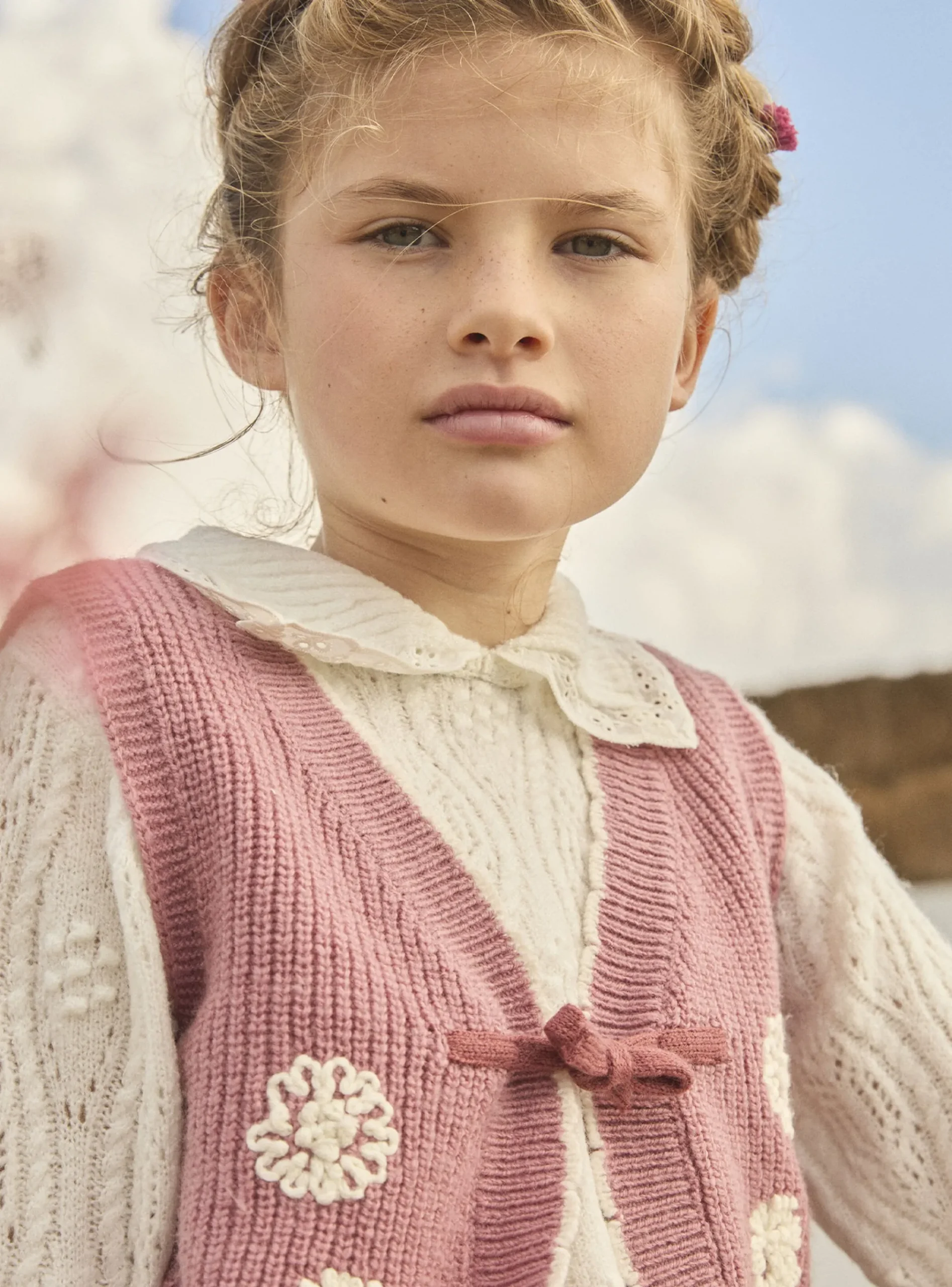 Sergent Major Pull, Gilet & Cardigan-Gilet sans manches à fleurs