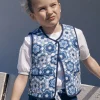 Sergent Major Pull, Gilet & Cardigan-Gilet sans manches bleu et blanc r&eacute;versible et matelass&eacute;