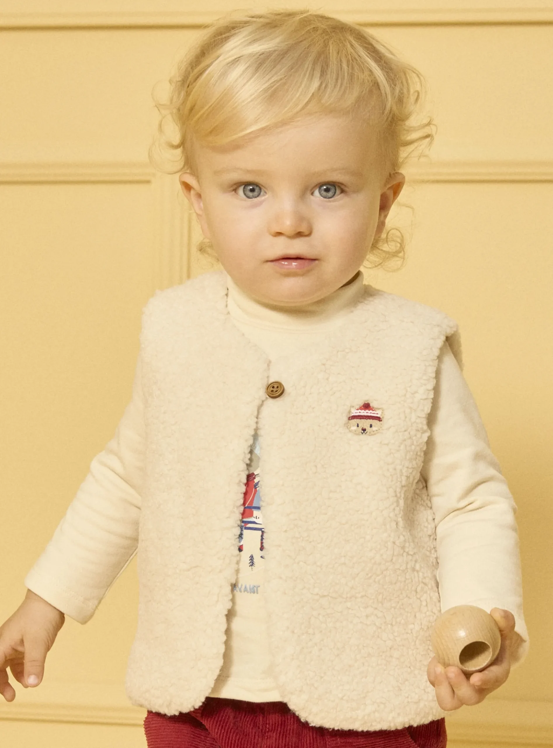 Sergent Major Pull, Gilet & Cardigan-Gilet sans manches en fourrure synthétique