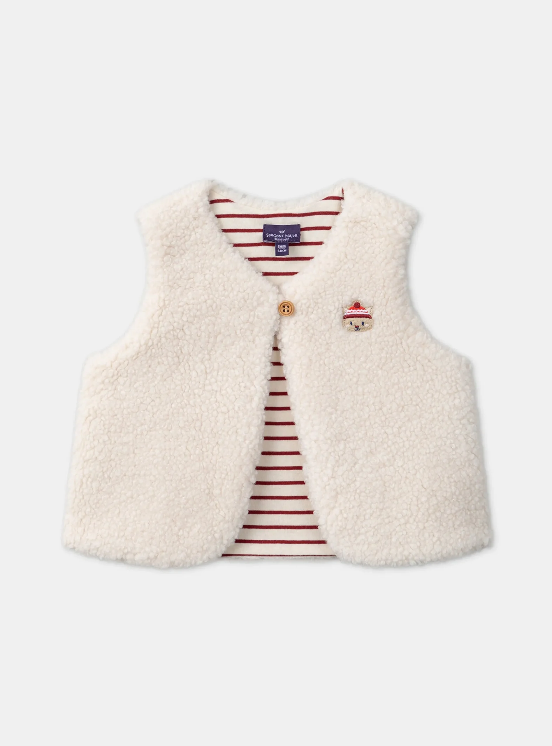 Sergent Major Pull, Gilet & Cardigan-Gilet sans manches en fourrure synthétique