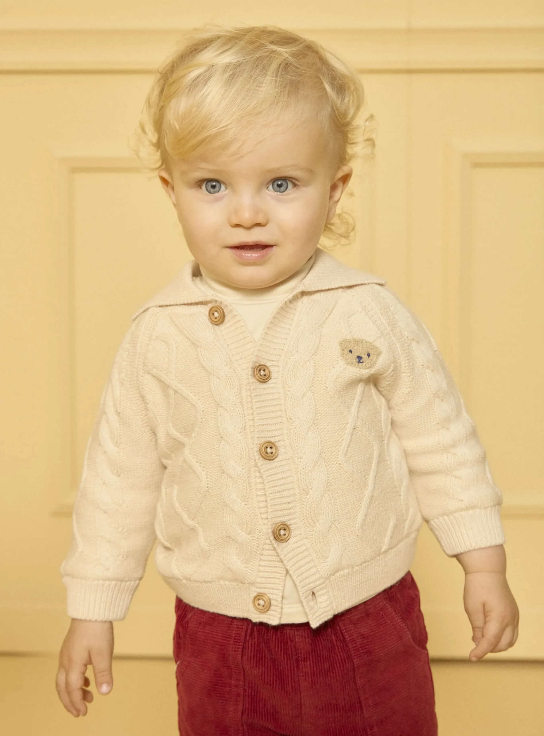 Sergent Major Pull, Gilet & Cardigan-Gilet torsadé doublé fourrure