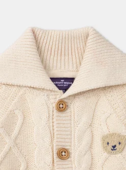 Sergent Major Pull, Gilet & Cardigan-Gilet torsadé doublé fourrure