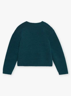 Sergent Major Pull, Gilet & Cardigan-Gilet vert &eacute;meraude en maille chenille