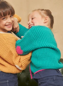 Sergent Major Pull, Gilet & Cardigan-Gilet vert en c&ocirc;tes