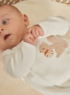 Sergent Major Pyjama & Grenouillère-Grenouill&egrave;re &eacute;crue en velours c&ocirc;tel&eacute; en coton biologique et polyester recycl&eacute;