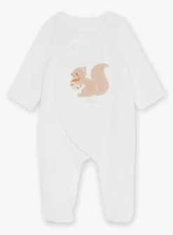 Sergent Major Pyjama & Grenouillère-Grenouill&egrave;re &eacute;crue en velours c&ocirc;tel&eacute; en coton biologique et polyester recycl&eacute;