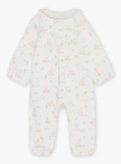 Sergent Major Pyjama & Grenouillère-Grenouill&egrave;re &eacute;crue en velours en coton biologique et polyester recycl&eacute;