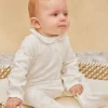 Sergent Major Pyjama & Grenouillère-Grenouilli&egrave;re &eacute;crue en velours &agrave; imprim&eacute; fleuri et chien