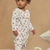 Sergent Major Pyjama & Grenouillère-Grenouilli&egrave;re en velours violette &agrave; imprim&eacute; fleuri