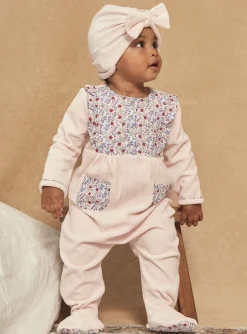 Sergent Major Pyjama & Grenouillère-Grenouillière et bonnet rose en velours