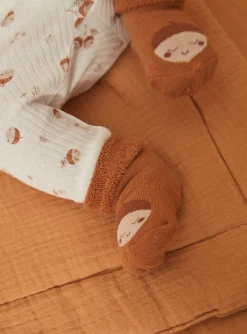 Sergent Major Tenues & Ensembles-Haut beige, legging &eacute;cru et chaussettes caramel