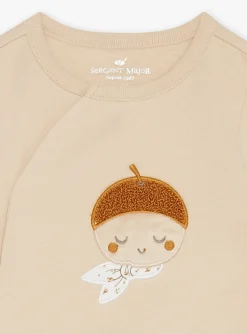 Sergent Major Tenues & Ensembles-Haut beige, legging &eacute;cru et chaussettes caramel