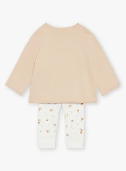 Sergent Major Tenues & Ensembles-Haut beige, legging &eacute;cru et chaussettes caramel