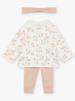 Sergent Major Tenues & Ensembles-Haut &eacute;cru, legging et bandeau rose ancien