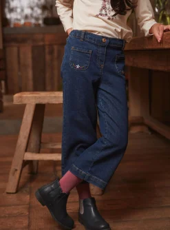 Sergent Major Pantalon, Jean & Legging-Jeans wide leg brod&eacute;