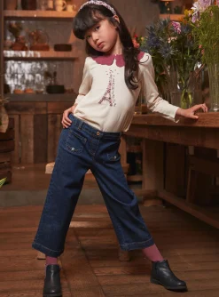 Sergent Major Pantalon, Jean & Legging-Jeans wide leg brodé