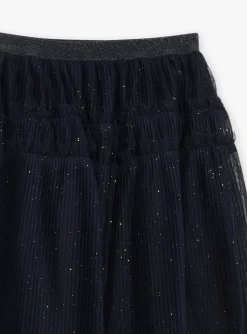 Sergent Major Jupe & Short-Jupe bleu marine en tulle paillet&eacute;