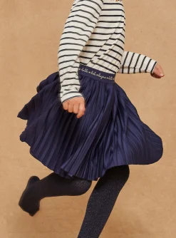 Sergent Major Jupe & Short-Jupe plis&eacute;e en jersey bleu marine