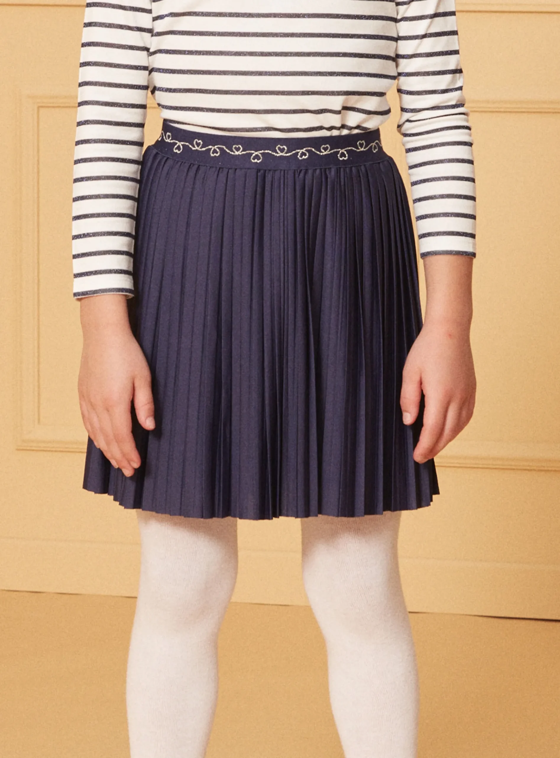 Sergent Major Jupe & Short-Jupe plissée bleu marine