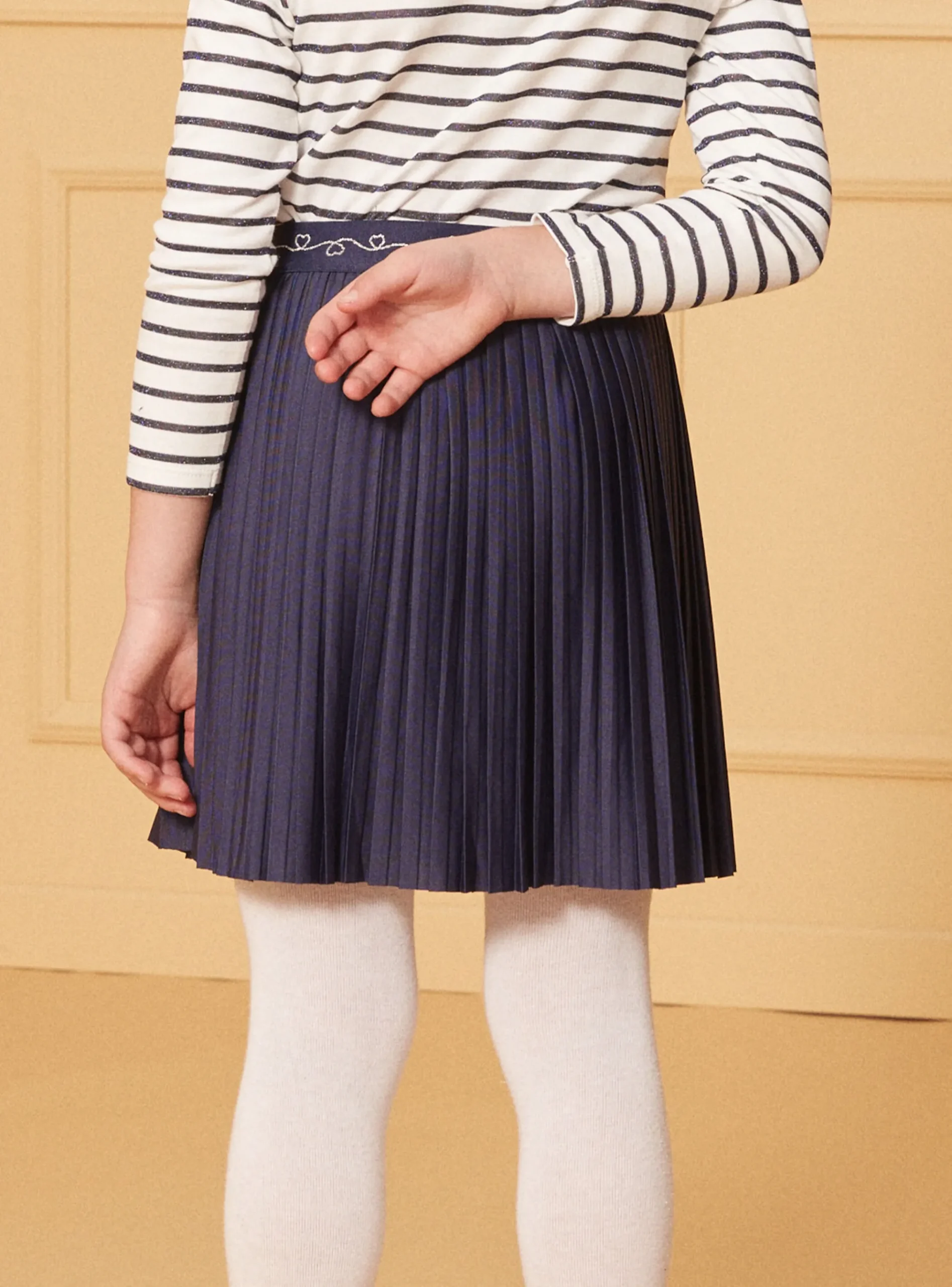 Sergent Major Jupe & Short-Jupe plissée bleu marine