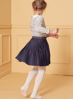 Sergent Major Jupe & Short-Jupe plissée bleu marine